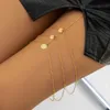 Schmuck süße coole Freizeit Strass Strand Bein Kette Elastizität Band Imitation Perle Sexy Bein Kette Frauen