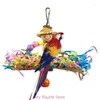 Other Bird Supplies Hanging Bites Chewing Toy Small Parrot Cage Paper/ Rattan Pet Chew Resistances Molar