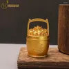 Decoratieve beeldjes Emmer van gouden ornament ingot Lucky Fortune Craft Feng Shui Home Desktop Decoration cadeau