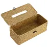 Nieuwe rattan tissue box home decoratie handgemaakte desktop tissue rattan tissue box voor Barthroom, Home, Hotel and Office