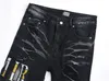 Men Jeans Patch Embroidered Jeans Ripped Hole Elastic Small Leg Denim Pants Streetwear Hip Hop Jeans Trousers Male