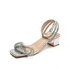 Scarpe da sera da donna a testa quadra di sandali cavi piattaforma zeppe strass con cintura unilaterale sandalo sandalo flop sandles tacchi 240228