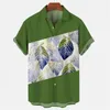 Casual shirts voor heren zomer Hawaiiaans plantpatroon shirt mode straatkleding 2024 mannen vrouwen oversized y2k tops korte mouw blouse