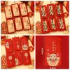 Gift Wrap 6pcs/Set Stamping Dragon Zodiac Red Packet Paper Cute Lucky Packets Printing Year Envelopes Spring Festival