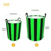 Sac à linge Colorful Black and Green Stripe panier pliable géométrique géométrique Vêtements de jouets Hamper Storage Bin For Kids Nursery