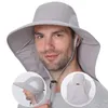Summer Sun Hats UV Protection Outdoor Hunting Fishing Cap för män Kvinnor Camping Visor Bucket Hat With Neck Flap Fisherman Hat 240327