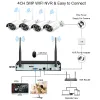 System H.265 CCTV Camera Security System Kit WiFi 5MP 4CH Wireless NVR Set Outdoor Audio Video Surveillance Camera System Kit 4 Channel