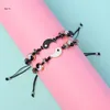 Charm Bracelets X7YA 2PCS/SET YIN YANG VERSTEHMENTE Kabelarmband Handgefertigt für Chi geflochten