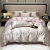 Mulberry Silk 4 sztuki Zestaw pościeli 1PC Duvet Cover 1PC Arkusz z łóżkiem 2PCS poduszki luksusowe tkaniny domowe 240418