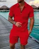 Fashion Mens Sets 3D Digital Summer Shortleved Shirtsshorts Camisetas Sportwear Tending de dos piezas 240403