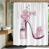 Rideaux de douche Palme feuilles d'art fleur ensemble plante feuille jardin jardin aquarelle en tissu floral de salle de bain baignoire de cloison