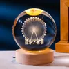 Decoratieve beeldjes 3D Moon Crystal Ball Night Light Ornament Galaxy Solar System Planets Space Glass Home Decor Child Balls LED