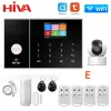 Kits Hiva WiFi -larmsystem för hemsäkerhetshuskontor Tuya Smart Life App Control med PIR och fönsterdetektorarbete med Alexa