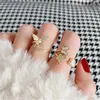 Clusterringe Koreanisch Einzigartige zarte süße Schmetterling offen für Frauen Mädchen Gold Farbe Minimalist Finger Ring Mode Schmuck