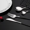 Dinnerware Sets 10Pcs Black Silver Portable Travel Cutlery Set Chopsticks Spoon Stainless Steel Korean Luxury Tableware