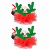 Dog Apparel 2PCS Fashion Cat Accessories Party Supplies Christmas Puppies Hat Pet Headband Cap Antlerss Crown