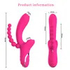 VVIBRATER G-SPOT Bunny Vibrator Vibrations/Sucking 3 in 1 Vibrators with Vibration Pull Pärlor, Waterproof Clitoral Nipple Anal Stimulato, Sex Toys. (Röd färg)