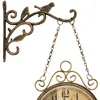 Horloges murales Vintage double côté horloge silencieuse métal décormand des ornements suspendus artisanat pour le festival de fête de vacances décoration