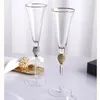 SCHEDE DI VINIE 2 pezzi in oro Calta in vetro brontolio cocktail rosso champagne whisky bevande da vicetterraggio per le forniture per matrimoni drinkware regali