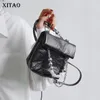 숄더백 xitao 주름 PU 패션 미니 블랙 트렌디 한 메신저 백 체인 스 플라이 싱 구슬 장식 GWJ2088