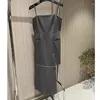 Robes décontractées de la fermeture à glissière sexy de la femme de robe à écharpe irrégulière concepteur haut de gamme épaule mince du temps de fête y2k