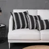 枕ノルディックブラックホワイトジャキュードカバーフィッシュボーンホームデコレーション幾何装飾枕ケース30x50/45x 45/50x50cm