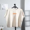 Designer t shirt shirt Hoge versie Families Lightning Letter Sleeve WASS WATER SLAATSEN Gaten Inkjet Proces Scheurgom afdrukken