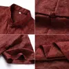 Herren lässige Hemden Langjieao High-End Heavy Xiangyun Garn Tang Anzug Sommer Kurzer Mulberry Silk Red Cloud Opa chinesischer Stil Top