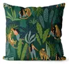 Pillow Modern Tropical Rain Forest Square Throw Pillow/almofadas Case 43 53 Vintage Leopard Green Blackcushion Cover Home Decore