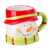 Tasses de Noël Snowman de neige en verre en verre à eau tasse tasse de tasse de lait à motifs à motifs à motifs