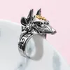 Klaster Pierścienie Prosty Anubis Beast Cross Mężczyźni i kobiety projektują palec zwierząt regulowany biżuteria punkowa moda hurtowa