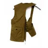 Heren Mens Koreaanse stijl Tooling Vest Men Streetwear Hip Hop Mouwloze jas Militaire multi-pocket Outdoors Tactical Coat 240320