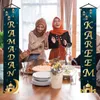 Parti Dekorasyonu 2024 Ramazan Asma Eid Mübarek Bayrağı Banner Ev Iftar Süsleme Duvar Dekoru