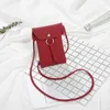 Shoulder Bags Women Purses Solid Color Leather Summer Bag Strap Mobile Phone Card Holders Wallet Handbag Pockets For Girls