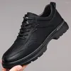 Casual Shoes Men's Leather Mountaineering Lace Up Men Hiking Sneakers Chaussures Pour Hommes Schoenen Heren