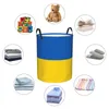 Tvättpåsar flagga av Ukraina korg med hopfällbara klädhämmar Toys Organizer förvaringsfack
