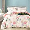 Ensemble de literie Set Luxury 4pcs Coton Flowers Duvette Cover Lit Dilat en lin Canglots de lit de lit Scandinave Style