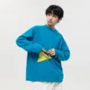 Män fast färg 3D Pocket Lång ärm Loose Casual Cityboy Pullover Sweatshirts Man Teenager Streetwear Fashion Hoodies 240320