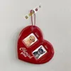 Frames Idol Po Protective Carte Holder Display Sleeves 3inch Love Heart Shape Id Cards Cartes Sleeve Keychain Hanging Chain