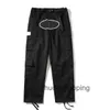 Lastbyxor Mens Black Streetwear Hip Hop Printed Casual Trousers Militär Retro Multi-Pockets Straight Loss Overalls Button Fly Par Leg Workout Pantsq0d3