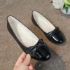 Casual Shoes 2024 Plus Size Ballet Women's Spring Round Head Flat Heel Color Matching Bow Shallow