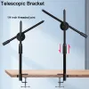 Monopodes Microphone Stand Mic Stand Bureau Microphone Bracket Téléphone Tripod Boom Boom Alimable Régable de 3/8 pouces