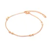 Popular Bracelet infinity 8-character titanium steel plated rose gold Anklet