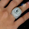 맞춤형 디자인 VVS Moissanite 힙합 편지 반지 Karat 10K 14K Real Solid Gold Pass Diamond Tester Iced Out Fine Jewelry