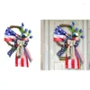 Dekorativa blommor självständighetsdagskransdörrdekorationer American 4 av Julys för fronten Hangable Artificial Flower Pendant