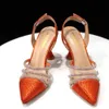 Chan Est Ins Style Orange Color Elegante High Heels Nigeria Design Afrikanische Damenschuhe und Taschen Set 240320