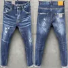 Jeans maschile jeans jeans blu nero pantaloni strappato migliore versione magra sciolta in stile italia moto moto jeans rock