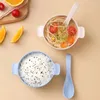 Миски домашние идеи с двумя ушами пшеница соломенная салат миска детское рисовое суп -суп ложки гостиная конфеты поднос