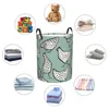 Laundry Bags Foldable Basket For Dirty Clothes Beautiful Ink Farm Chickens Heavy Contour Storage Hamper Kids Baby Home Organizer