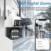 Cameras Mccpuo 6K 12MP Three Lens 4G PTZ Camera Dual Screen AI Human Auto Tracking 6MP WIFI Security CCTV Surveillance Camera Camhi Pro